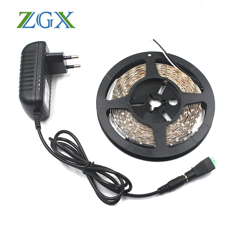 

2835 RGB LED Strip Light Tira Lamp Neon White TV BackLight Party Decor Flexible Tape Diode Ribbon Controller 12V Adapter Set