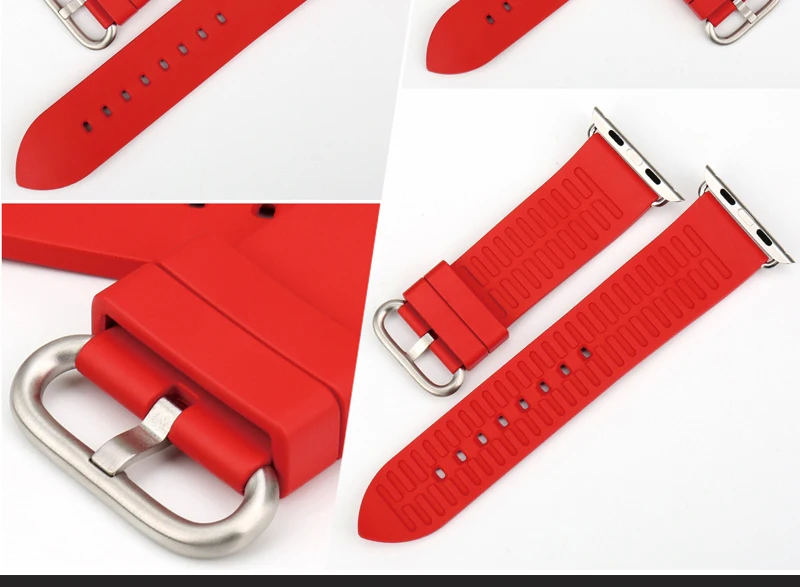 MAIKES модный красный резиновый ремешок для часов для Apple Watch Band 44 мм 40 мм iWatch все модели для Apple Watch 42 мм 38 мм серия 4 3 2 1