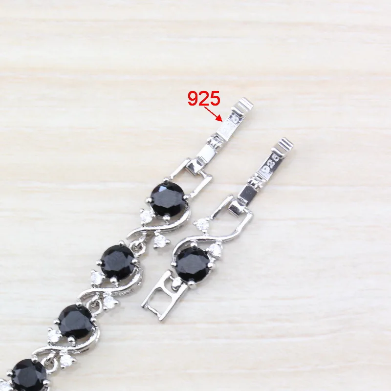 Уникальный волшебный черный браслет из циркония серебряного цвета модные