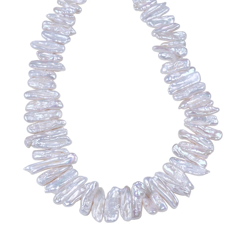 

8*20mm Natural AA Biwa Keshi Freshwater Pearl Making 16inches DIY necklace Bracelet Earring