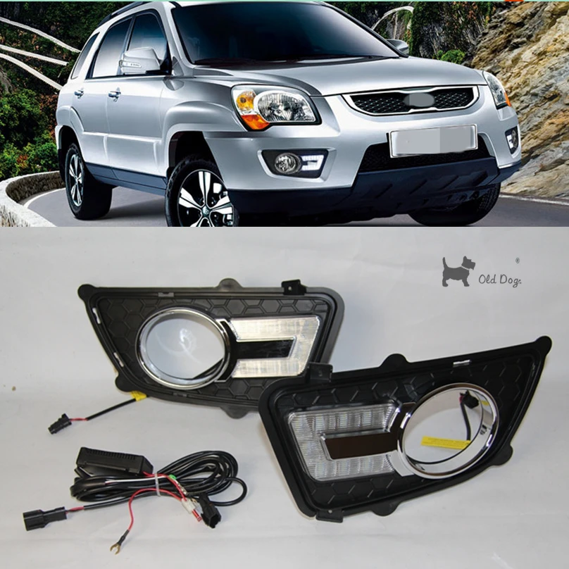 Оптовая продажа Стайлинг автомобиля для KIA Sportage 2008 2009 2010 2011 светодиодный ные ДХО