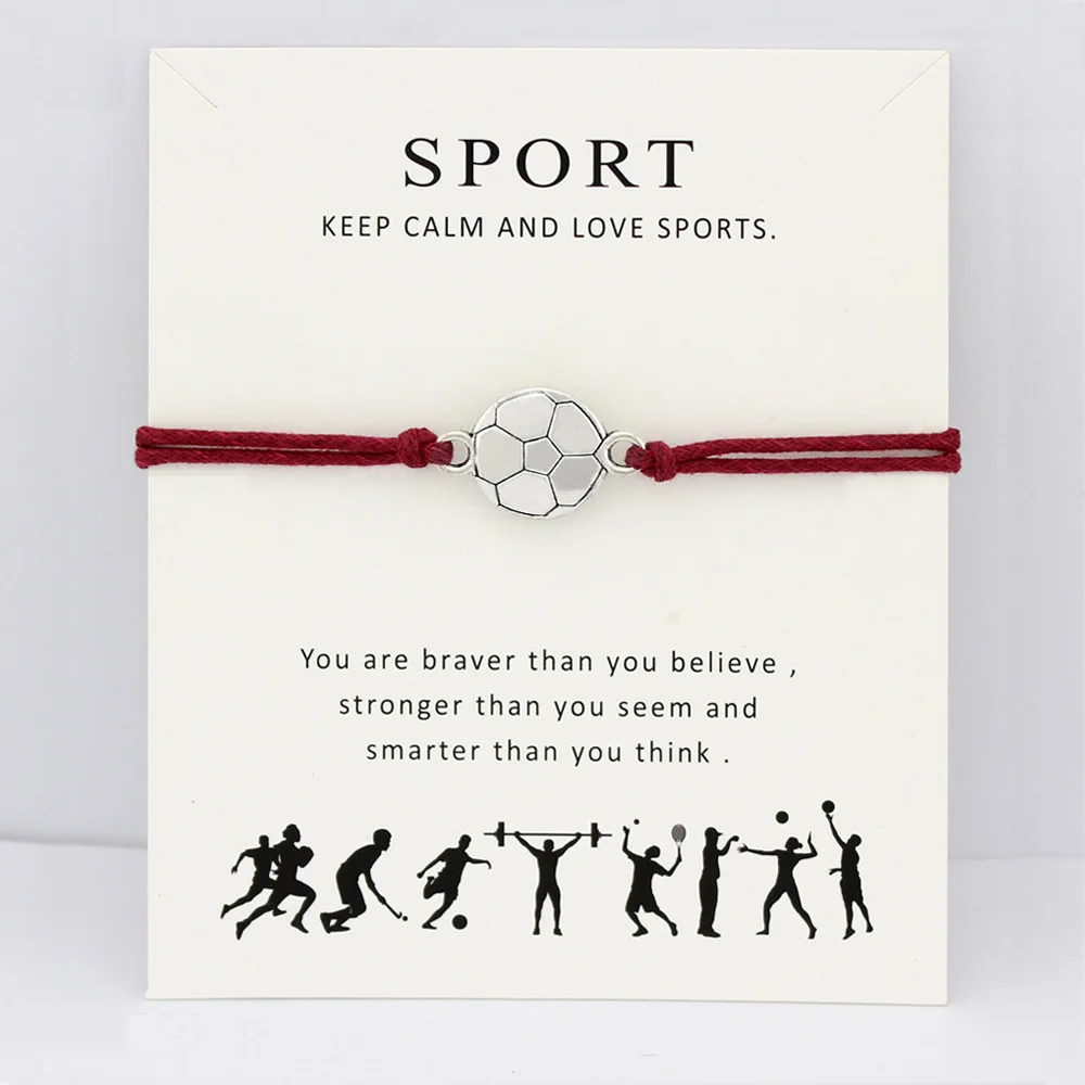 Женский и мужской браслет с шармами для футбола хоккея тенниса волейбола