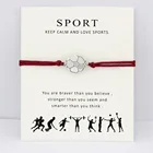 Женский и мужской браслет с шармами для футбола, хоккея, тенниса, волейбола, бейсбола, баскетбола, подарка, цвета под заказ