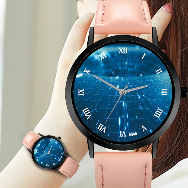 Часы женские кварцевые с кожаным ремешком Классические креативные аналоговые