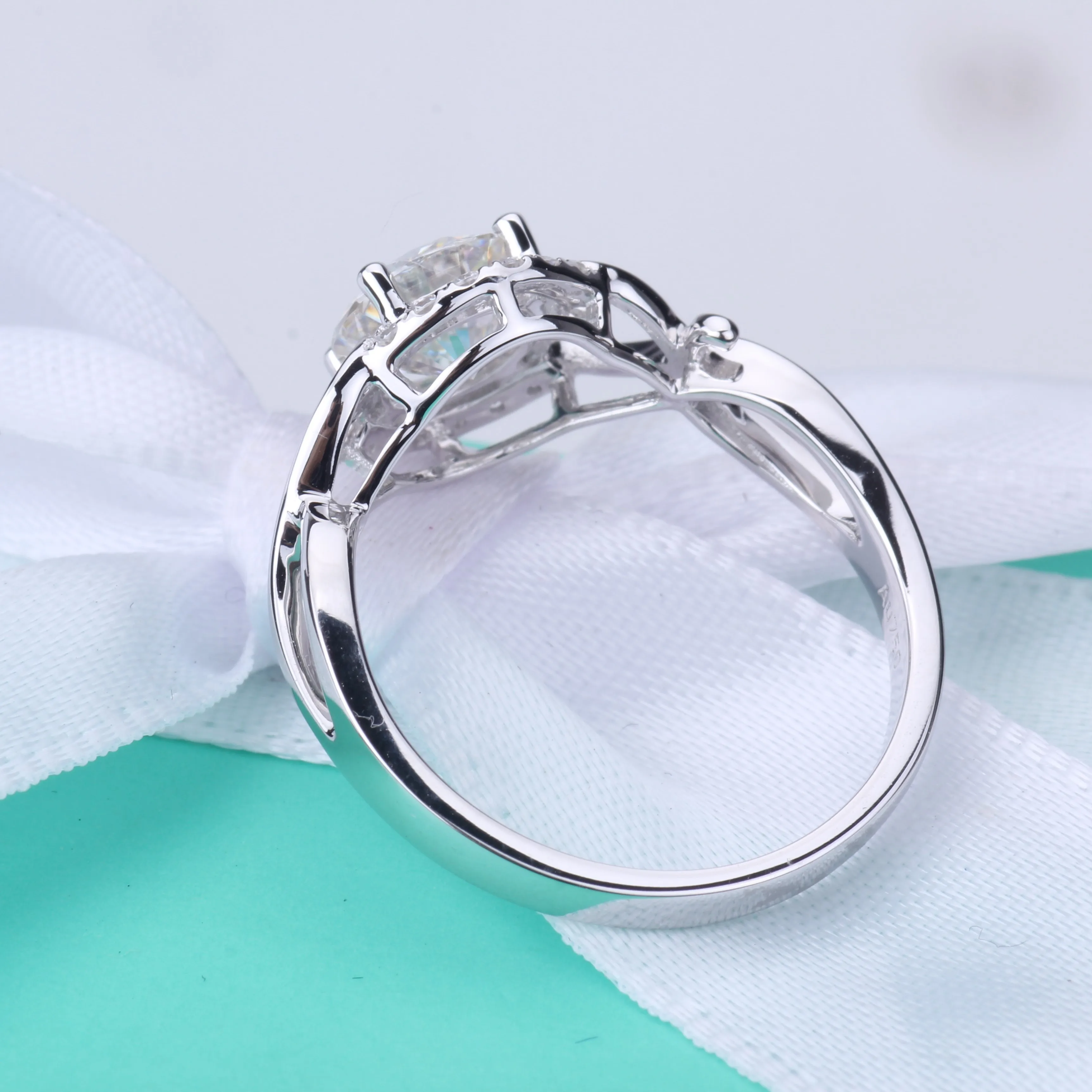1.0ct Moissanites diamond Engagement Rings for women 14k white gold Wedding rings female Jewelry top quality | Украшения и