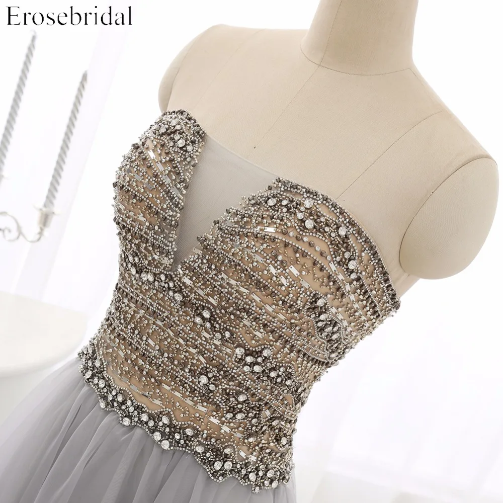 Роскошные вечерние платья с бисером, Erosrbridal, Длинные вечерние платья трапециевидной формы на выпускной, сексуальные платья с глубоким v-образным вырезом на спине, vestido de festa AR-B6