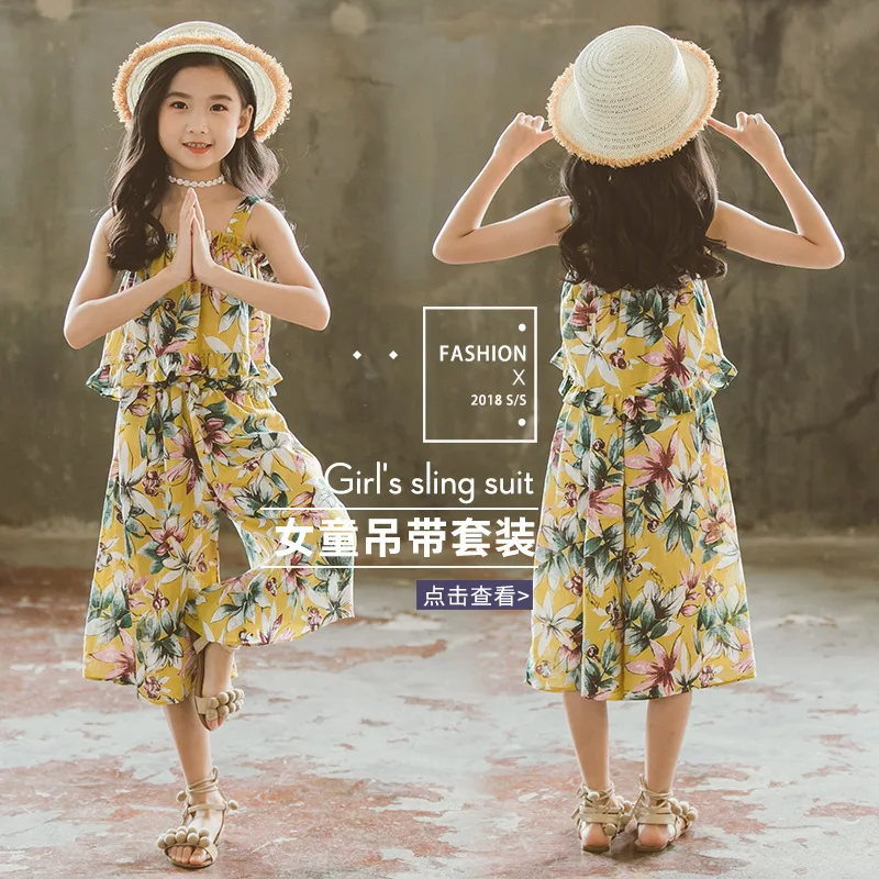 

2018 Girls Fashion Clothing Sets Flower Print Tops and Floral Shorts Clothes Sets 2 Pcs Cotton Children's Clothes Suit CA030