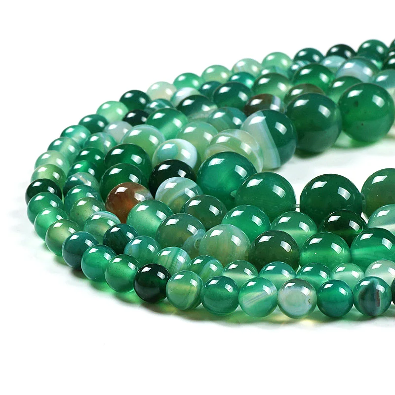 TopGoods оптовая продажа натуральный зеленый полосатый агат Свободный бандаж Оникс