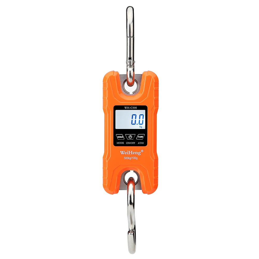 500kg/1102lb Portable Mini Industrial Crane Scale Digital LCD Electronic Scales Heavy Duty Hanging kitchen Weight Hook Scales