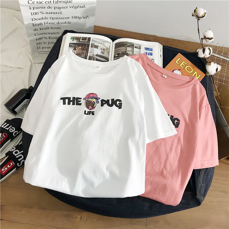 Chuhanting чистого хлопка дамы модные женские футболки свободные большие ярды