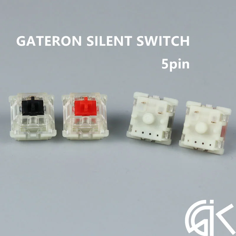 4 шт./упак. Gateron бесшумные Настенные переключатели 5 pins цвета: красный и коричневый