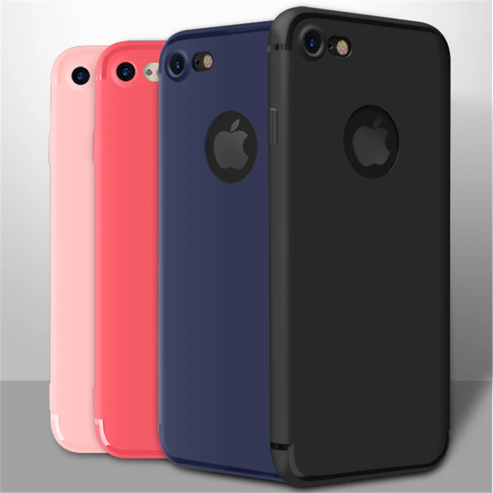 Shockproof Pink Black Matte Rubber Phone Case For iPhone X 6 6s 8 Plus 5s SE Candy Color Silicone Cover 7 |