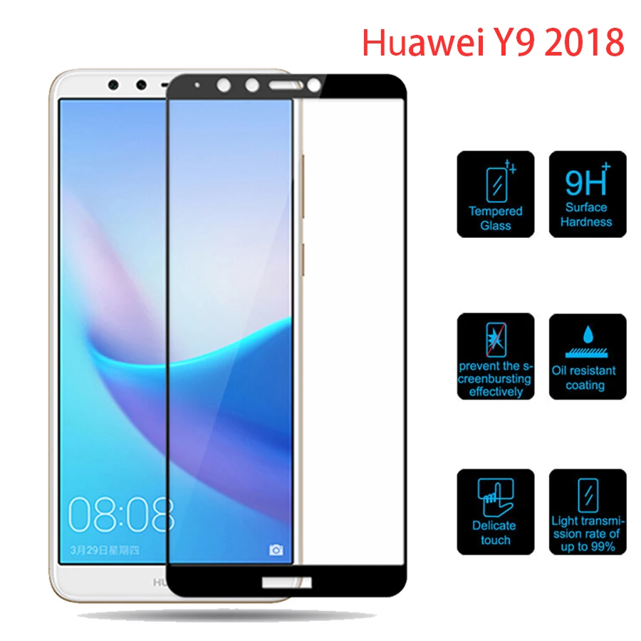 Закаленное стекло для huawei Y9 2018 Защитное Y92018 Enjoy 8 Plus 5 93 дюймовый защитный экран