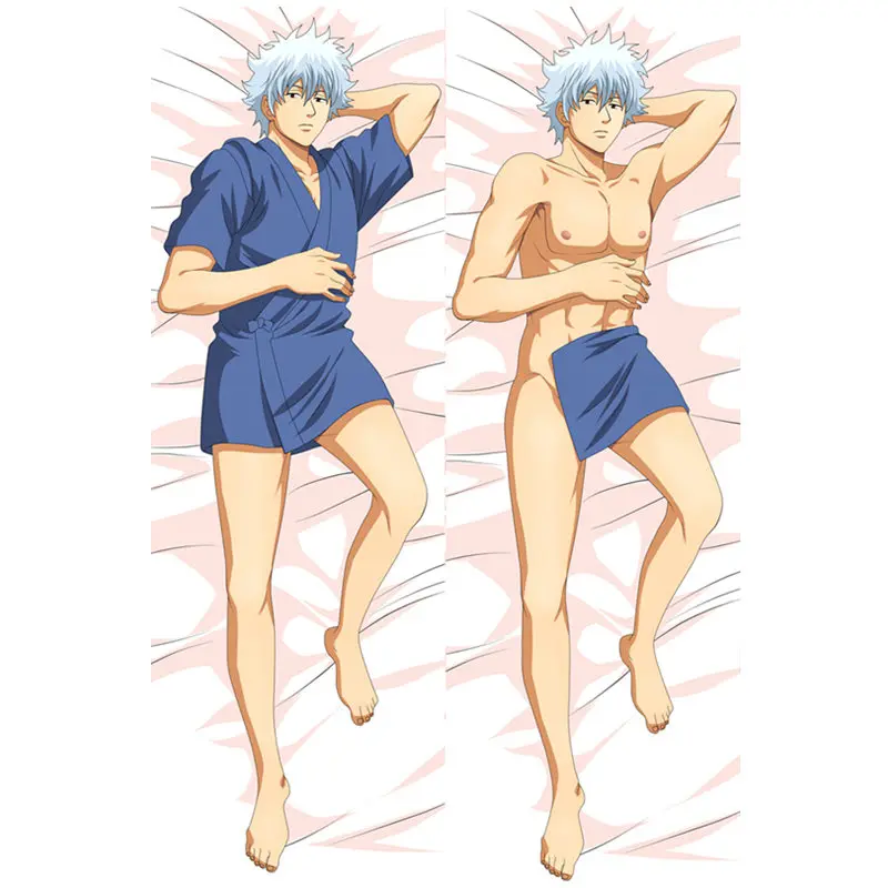 Polyester Аниме "гинтама" наволочка Sakata Gintoki Dakimakura Чехол для крутых мальчишек 3D двухсторонняя постельное белье облегающие жизнь тела подушку Чехол gt01a - Цвет: Polyester