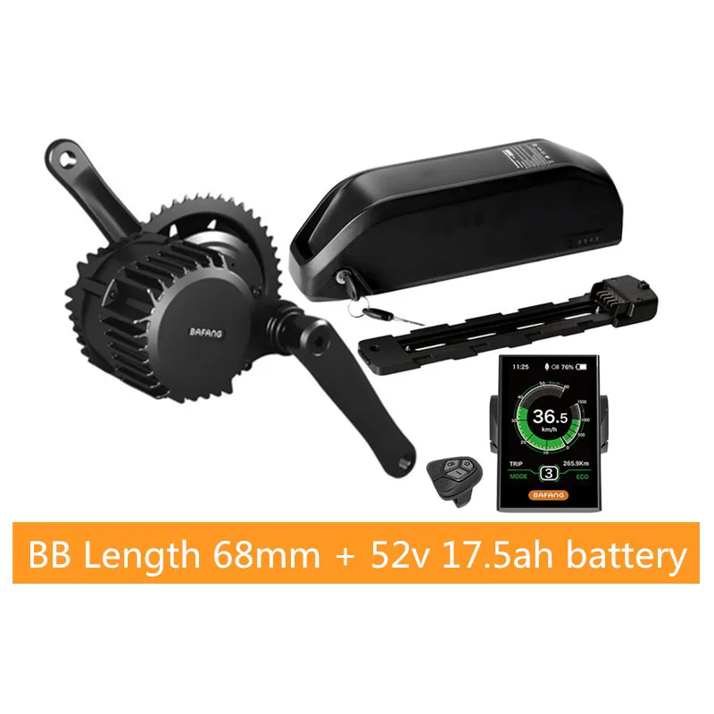 68mm 52v 17.5ah EU US RU No tax Bafang BBSHD mid drive 48 в 1000 Вт комплекты электродвигателей для электровелосипедов с 48 в 52 в 17.5ач литий-ионная аккумуляторная батарея для электровелосипеда - Цвет: 68mm 52v 17.5ah
