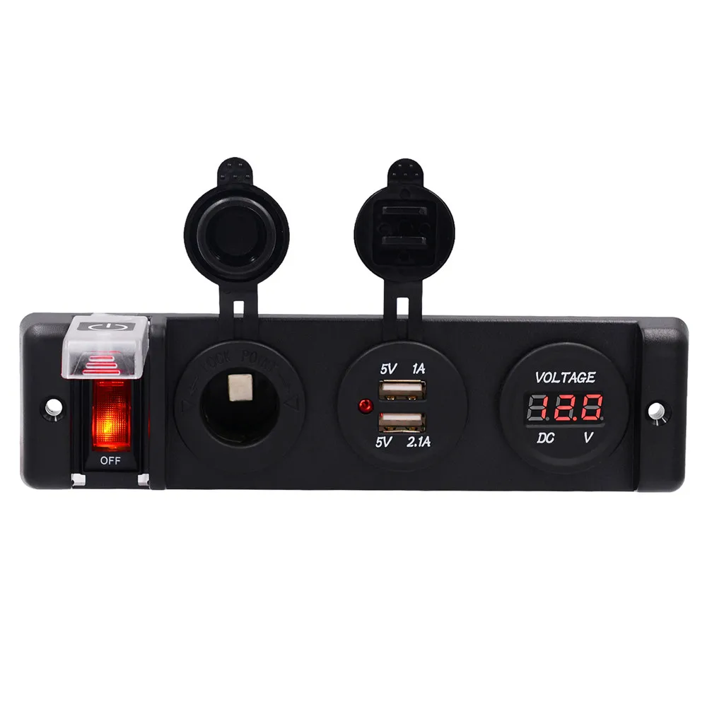 Willtoo Triple Function 3.1A Dual USB Charger Red LED Volt 12V Outlet Socket Panel Car Adapter Voltage Display Quick | Автомобили и