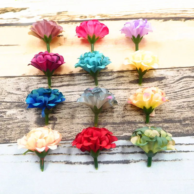 Искусственные мини цветочные головки гвоздики 10 шт. (4 см/a) украшение для дома и