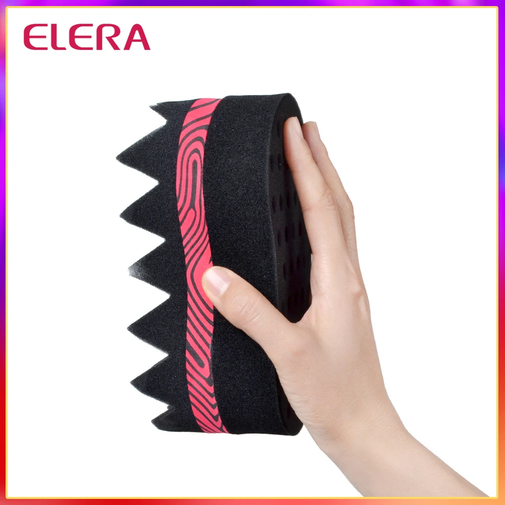 ELERA Magic Hair Twist Sponge в полоску, щетка для волос, губка, локон, губка для натуральных волос, афро-катушка, волнистая губка