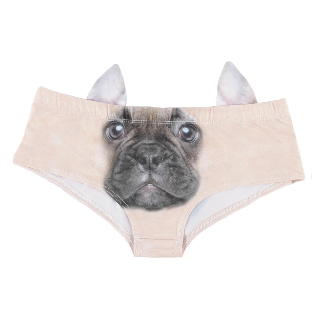 Dog 3D принт, трусики с животными, женское мягкое нижнее белье с низкой талией, хипстер, забавные бесшовные трусы, милые женские трусы - Цвет: Dog