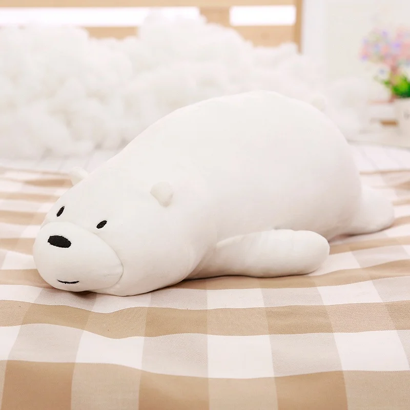White Bear 50 см/70 см мягкие большие Мы Голые Медведи Мультфильм медведь плюшевые игрушки гризли серый белый медведь панда мягкие плюшевые подушки детские игрушки - Цвет: White Bear