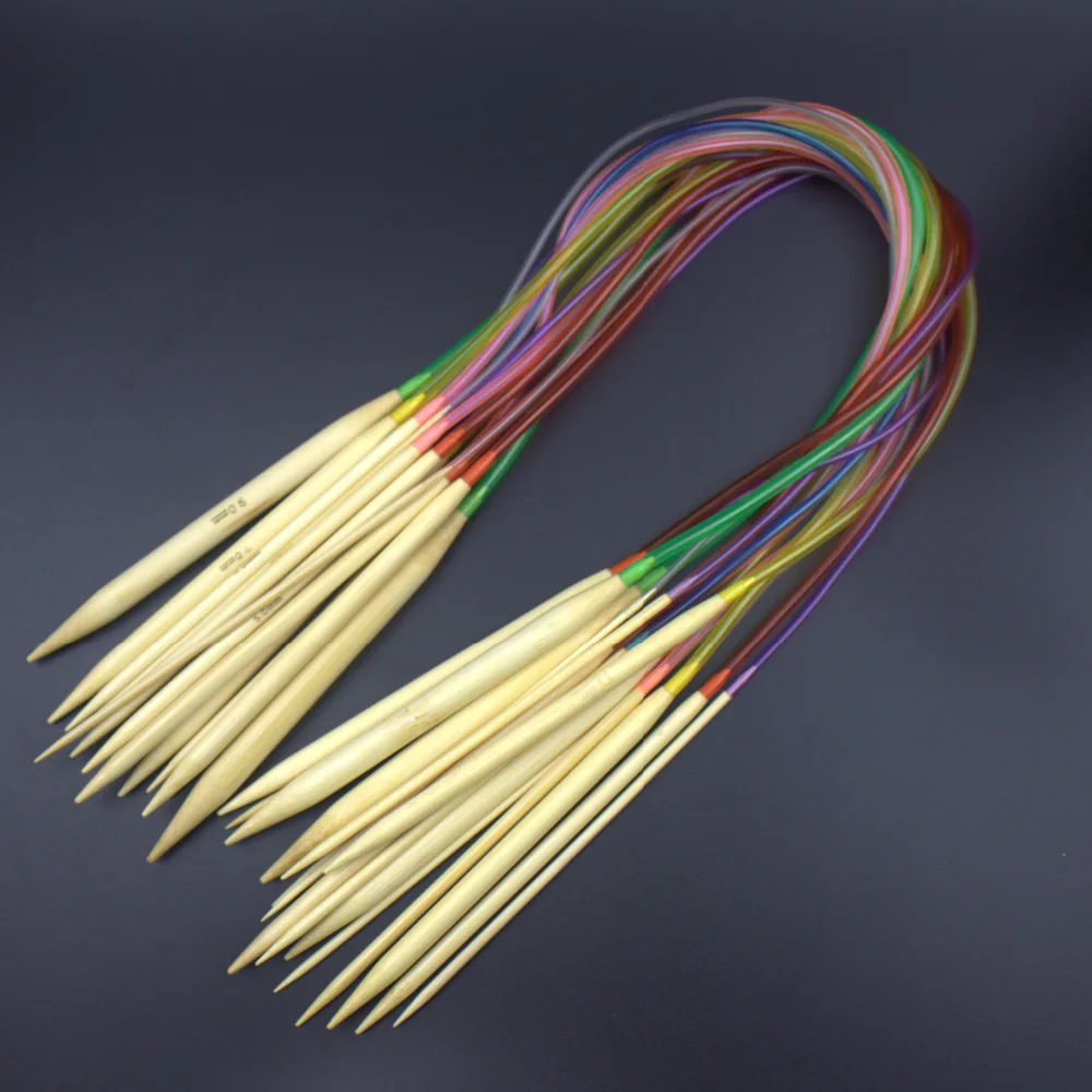 Разноцветные пластиковые трубки гладкие бамбуковые круглые крючки для вязания