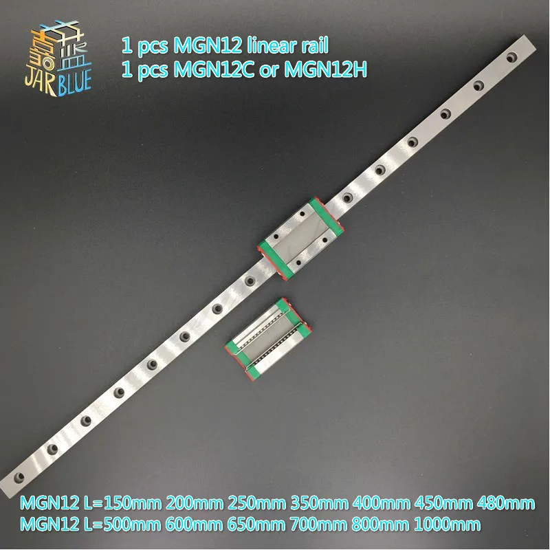 12 мм линейная направляющая MGN12 L = 150 200 250 350 400 450 480 500 600 650 700 800 850 + MGN12C или MGN12H блок|12mm