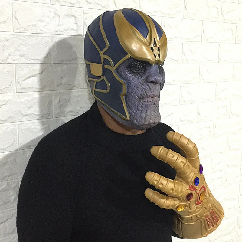 Marvel Мстители 3 Железный человек латексная маска Таноса Бесконечность Gauntlet для