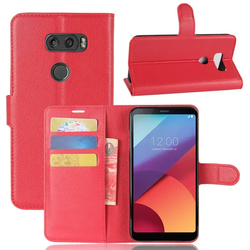 Роскошный флип чехол из искусственной кожи для LG V30 V 30 кожаный бумажник с