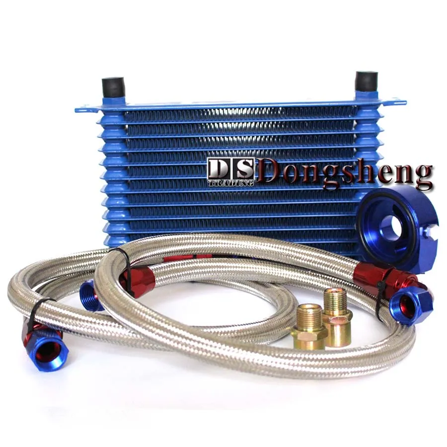 Универсальный Масляный радиатор 10 рядов + адаптер для сэндвич фильтра масла