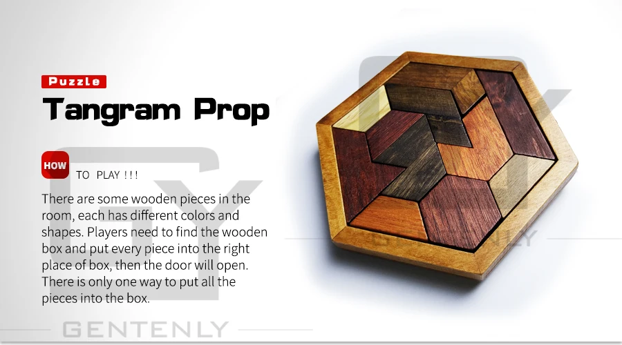 Комплект для побега Tangram Prop real life номер побега игра отделка головоломки, чтобы разблокировать секретная комната дизайн комнаты GENTENLY