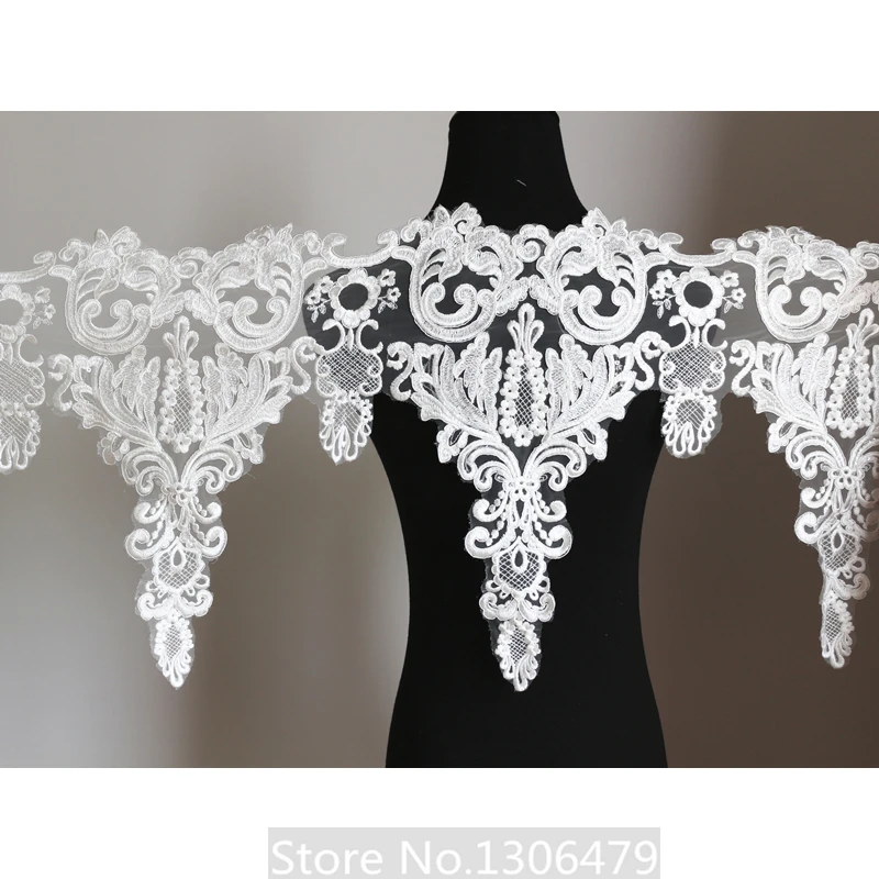 2 м/лот вышитая кружевная ткань ручной работы сделай сам свадебное платье вуаль