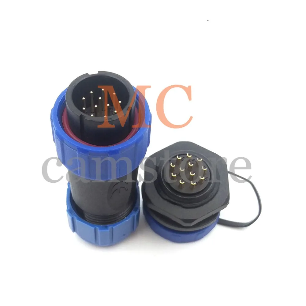 SP21 12 булавки водостойкий разъем мужской + женский светодиодный pin наружный кабель