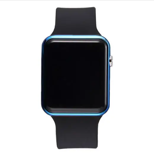 black blue Los hombres светодиодный цифровой relojes de los hombres correa de caucho hombre reloj de pulsera militar reloj Saat reloj masculino Hodin - Цвет: black blue