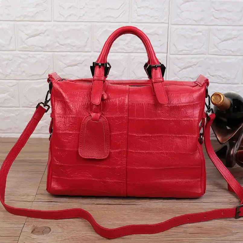 Женская сумка из натуральной кожи с тиснением лисий хвост и Лилия|bag high quality|women