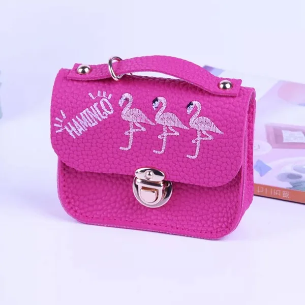 Flamingo- Rose red 1 шт. кошельки супер мини модные сумки Kawaii Мультфильм Дети Портмоне Сумочка для ключей, карточек подарок для девочек и женщин - Цвет: Flamingo- Rose red