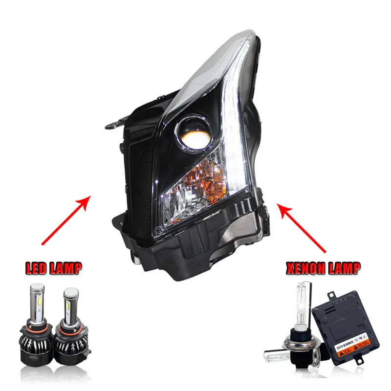 LED HighBeam 2 шт. светодиодный фонарь для Cadillac ATS- Автомобильный светодиодный фонарь с двойными ксеноновыми линзами автомобильные аксессуары дневные ходовые огни противотуманные фары - Цвет: LED HighBeam