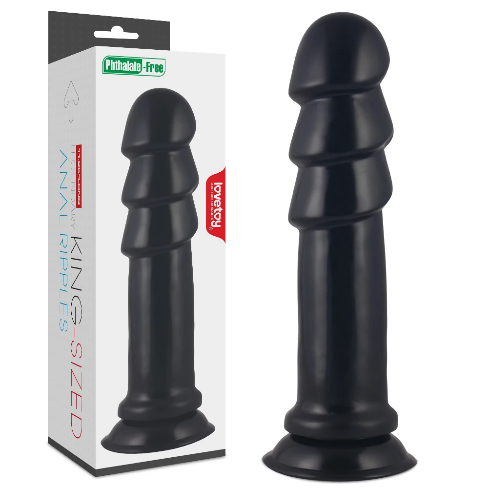 Lovetoy супер большой фаллоимитатор 11.25 дюйм(ов) длинные двуспальная рябь черный