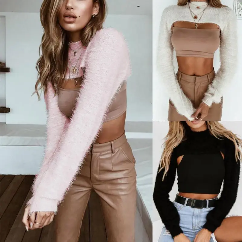 2018 новый модный осенний женский сексуальный укороченный свитер для девочек с