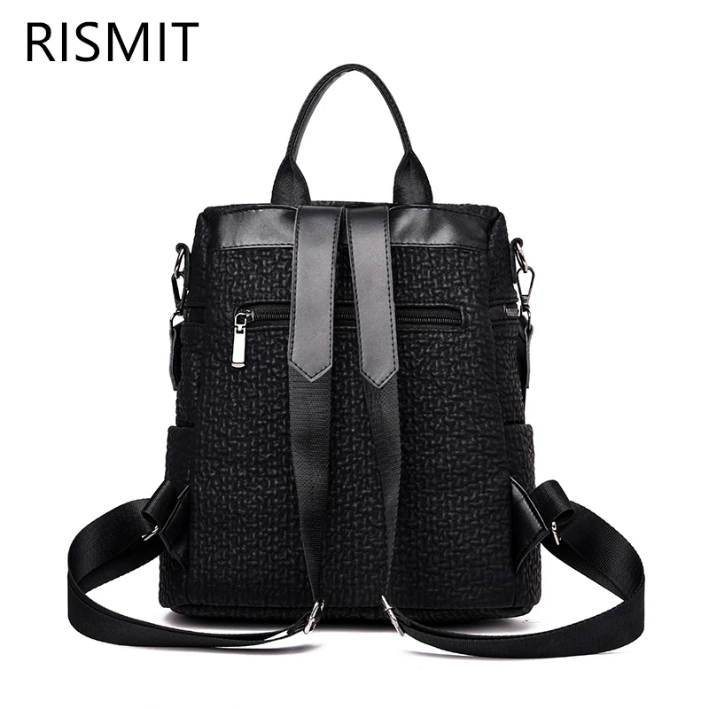 RISMIT Кожаный Рюкзак Школьная Сумка для женщин 2019 студентов многофункциональные
