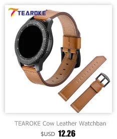 TEAROKE Crazy Horse Leather Watchband for Samsung Gear S2 S3 Classic Dark Brown Smart Watch Replacement Bracelet Band Strap
