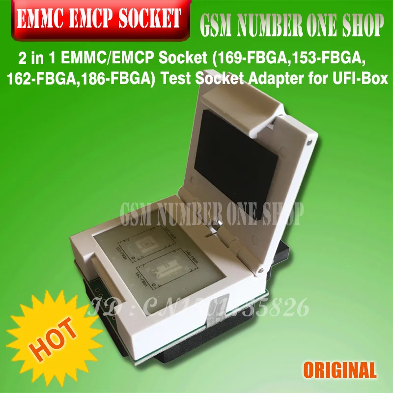 Новинка оригинальная розетка 2 в 1 EMMC / EMCP (169 FBGA 153 162 186 FBGA) адаптер тестового гнезда