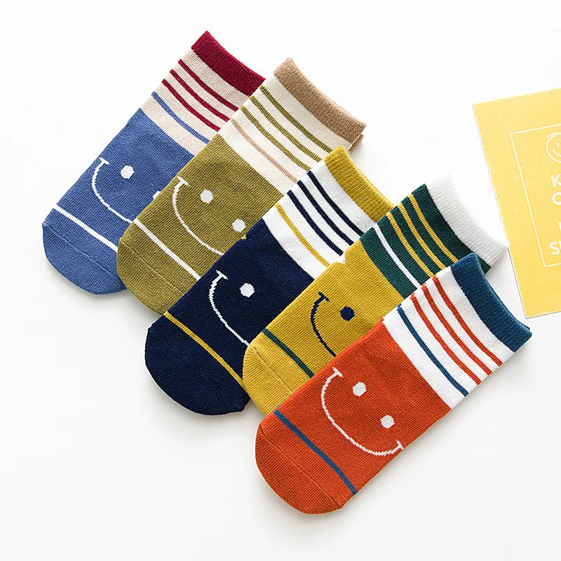 5 пар/лот носки в горошек для мальчиков милые осенне зимние девочек короткие