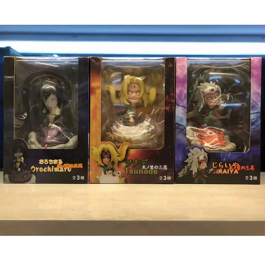 Аниме Наруто Q версия ПВХ фигурка 10 см Jiraiya Orochimaru Tsunade модель игрушки Масштаб
