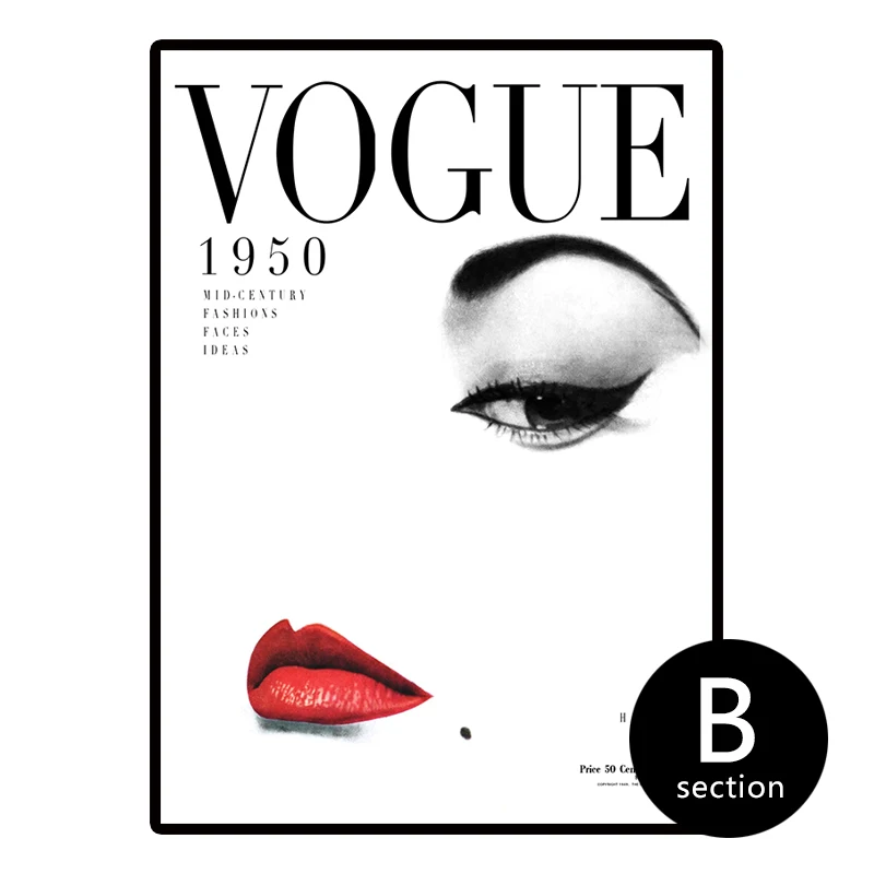 Nordic плакат Современная Мода 4 шт. холст стены искусства Портрет home decor VOGUE 1950