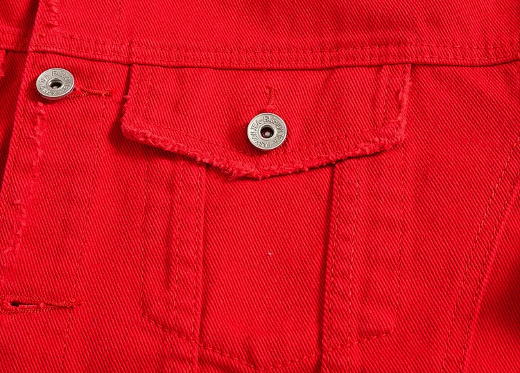 Джинсовая куртка для мужчин и женщин хипстерская красная джинсовая весна осень