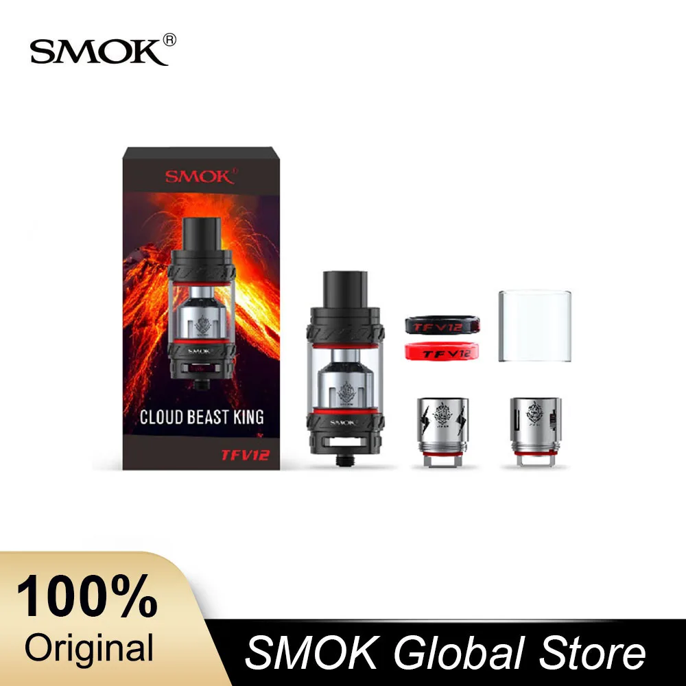 Оригинал танк Smok TFV12 6мл 350Вт Атомайзер непротекания 510 коннектор Sub Ohm подходит к