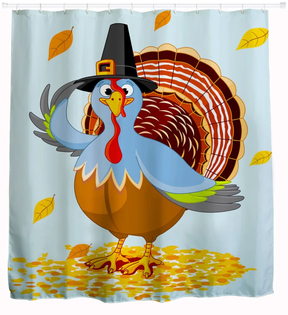 3D забавная Турция петух водонепроницаемая ткань для занавесок душа занавеска