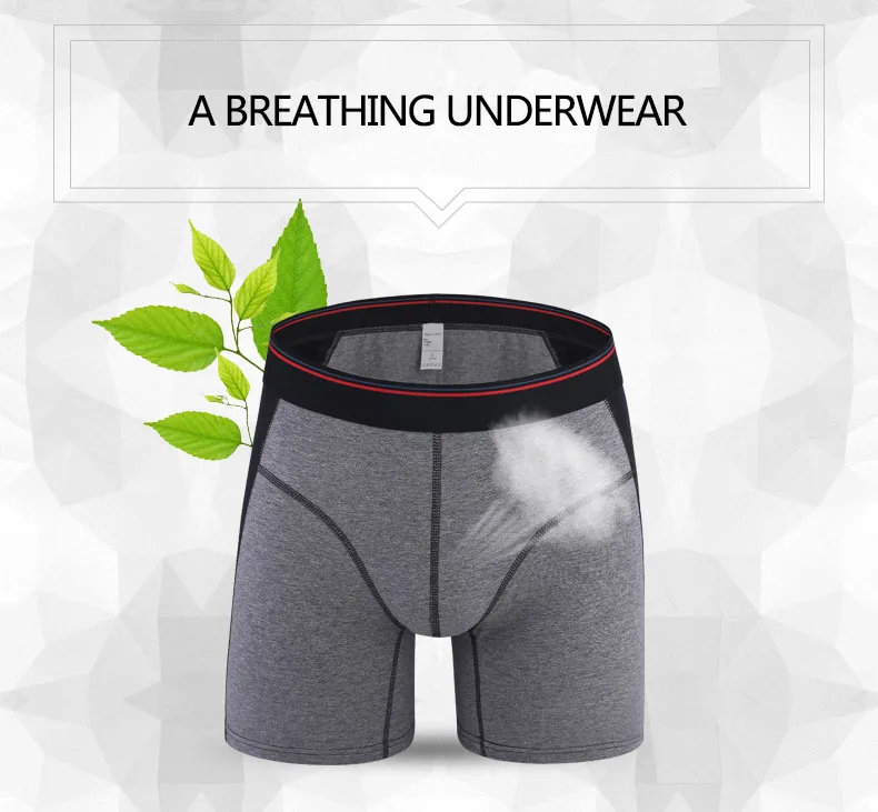 

Mens underwear boxers long men's boxer cotton men underwear homme boxershorts underpants man lengthening leg classic norcotton