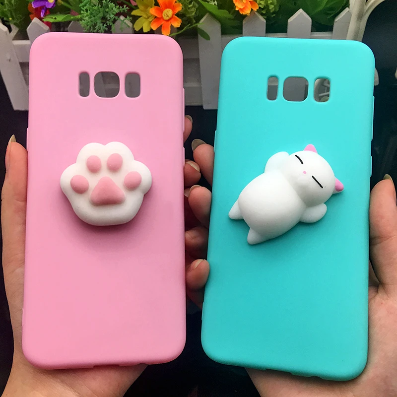 Мягкий силиконовый чехол из ТПУ с объемным изображением кота для samsung Galaxy A5, A6, A7, A8,, карамельный цвет, задняя крышка, J3, J5, J7,, C9 pro, чехол для телефона s