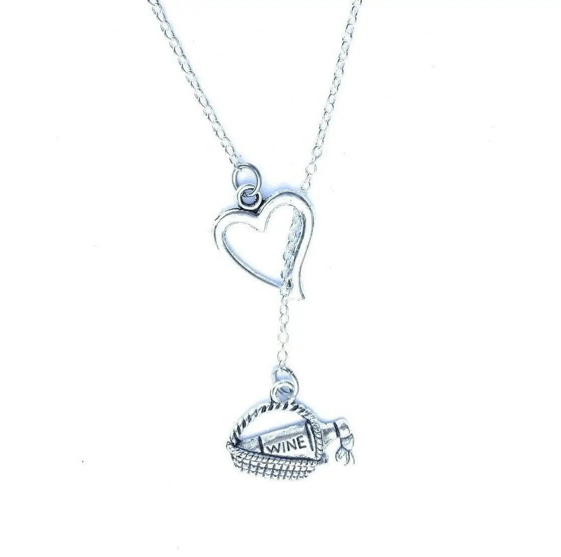 Модные аксессуары в форме сердца I Love Подвеска винная бутылка подвеска ретро